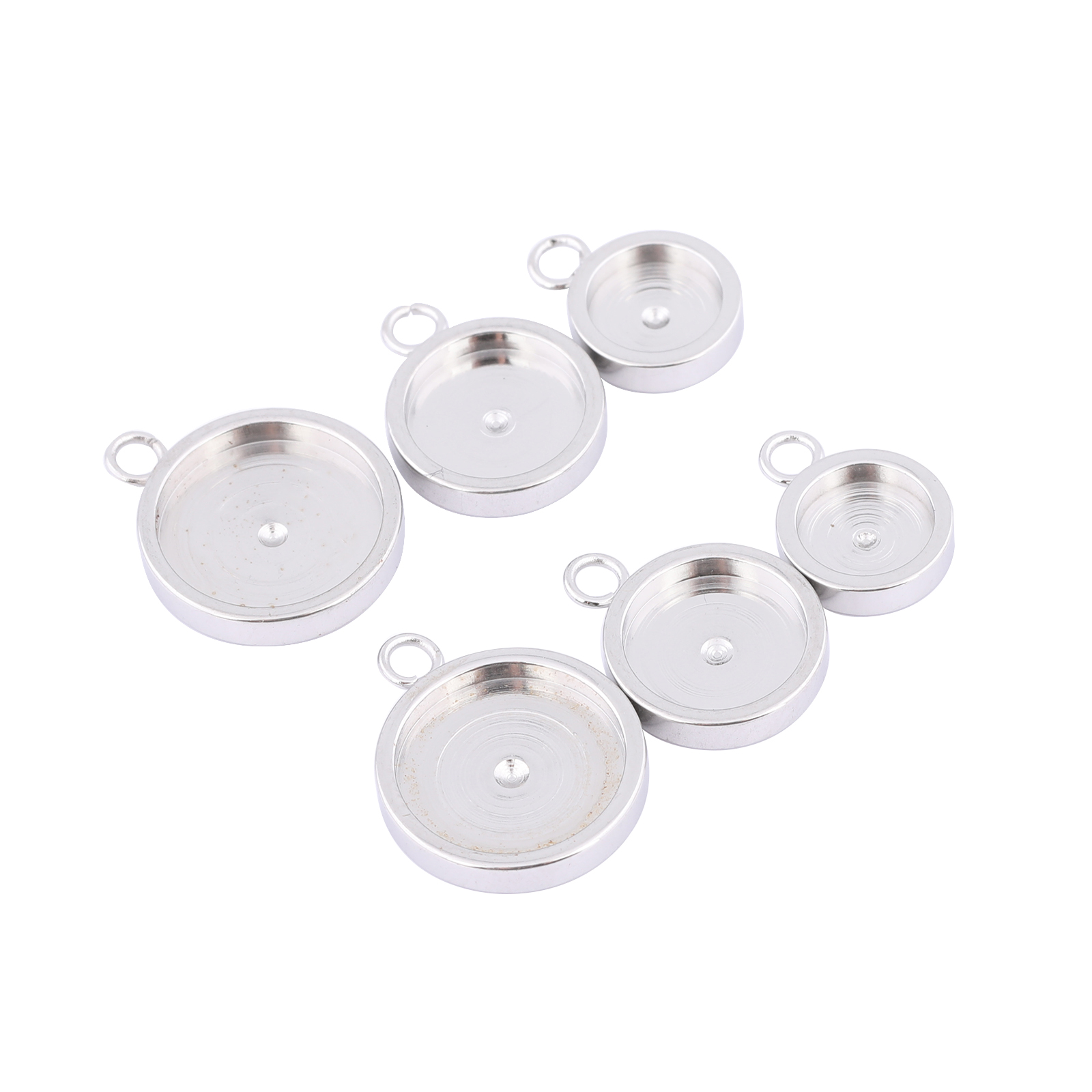 Bezels Set Pendant - Base de cabujón redondo de acero