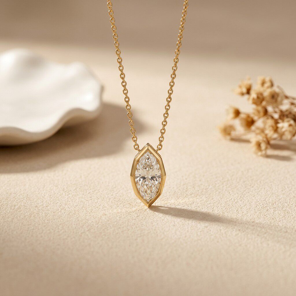 Collar con Colgante de Moissan - Bezels Set Pendant reseña y precio