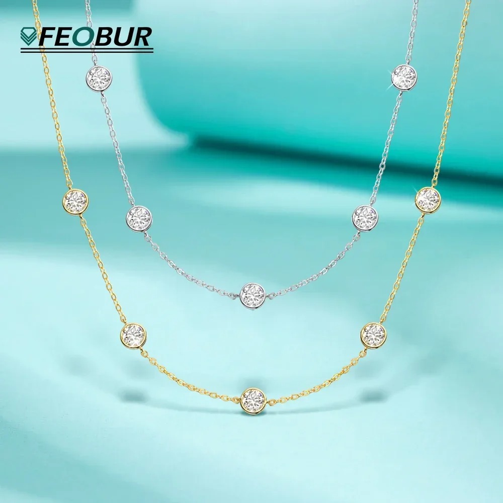 Collar de moissanita de 5mm co - Bezels Set Pendant reseña y precio